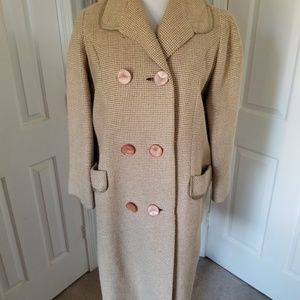 VINTAGE Double Breasted Tweed Trench Coat